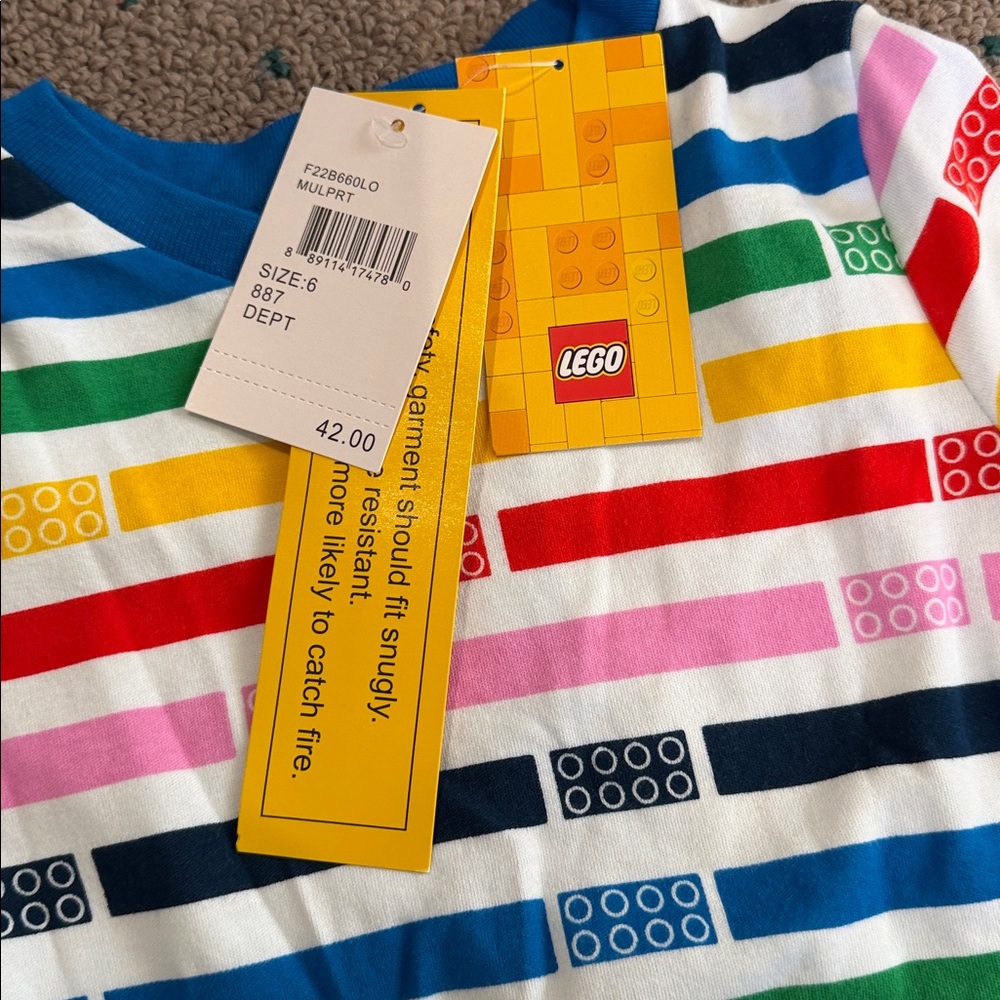 NWT primary colored Lego cotton long sleeve pant pajamas size 6 - Picture 5 of 5